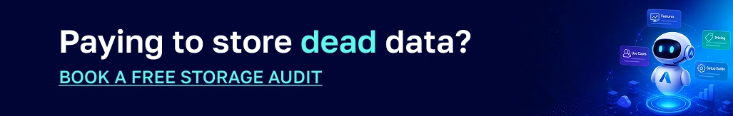 Paying to store dead data? Book a free storage audit.